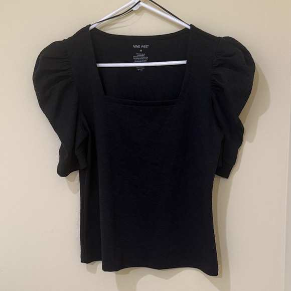 Nine West Women’s Classic casual Blouse | Women’s Puff Sleeve Top Size M Stretch - Picture 3 of 9